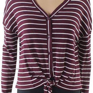 Button Thermal Tie Front Top